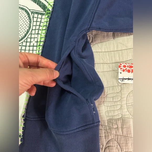 NWT FP Movement Double Header Graphic Crew S Blue  Combo with Pockets - Picture 8 of 12